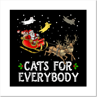 Cats For Everybody Christmas Cat Funny Xmas Posters and Art